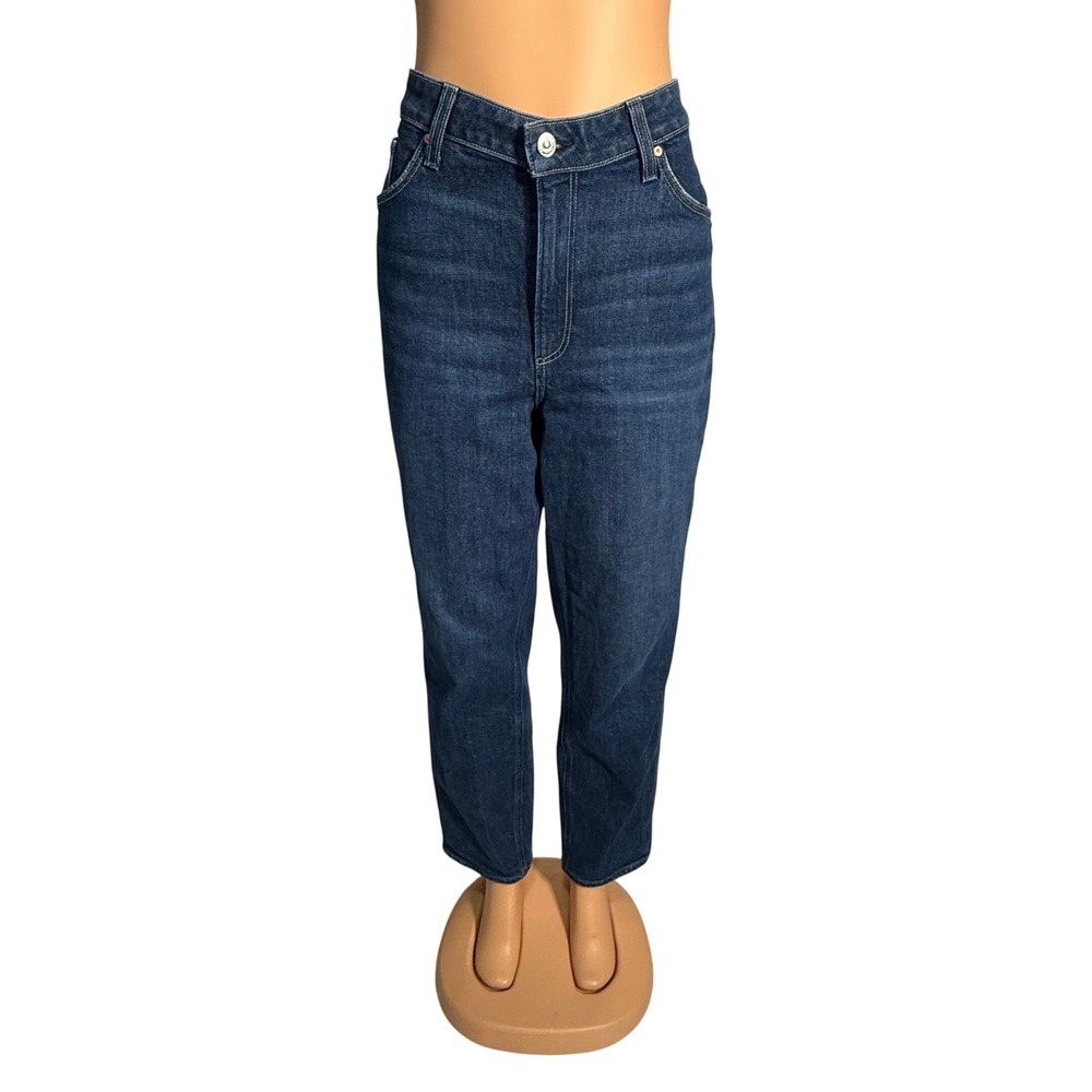 PAIGE Sarah Straight Ankle Jeans Womens 32‎ Blue Excellent High Rise Stretch